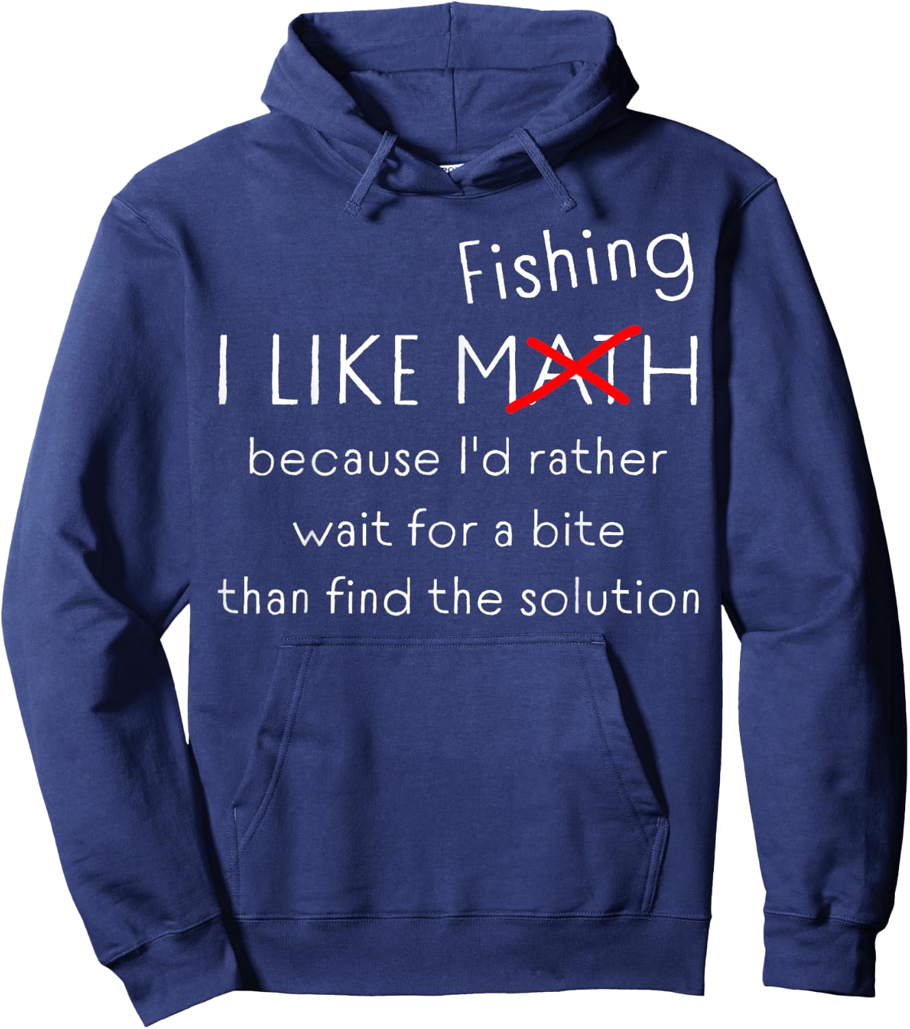 Funny Fishing Over Math Humor Bite Beats Solution Quote Hoodie - Hoodie | Navy