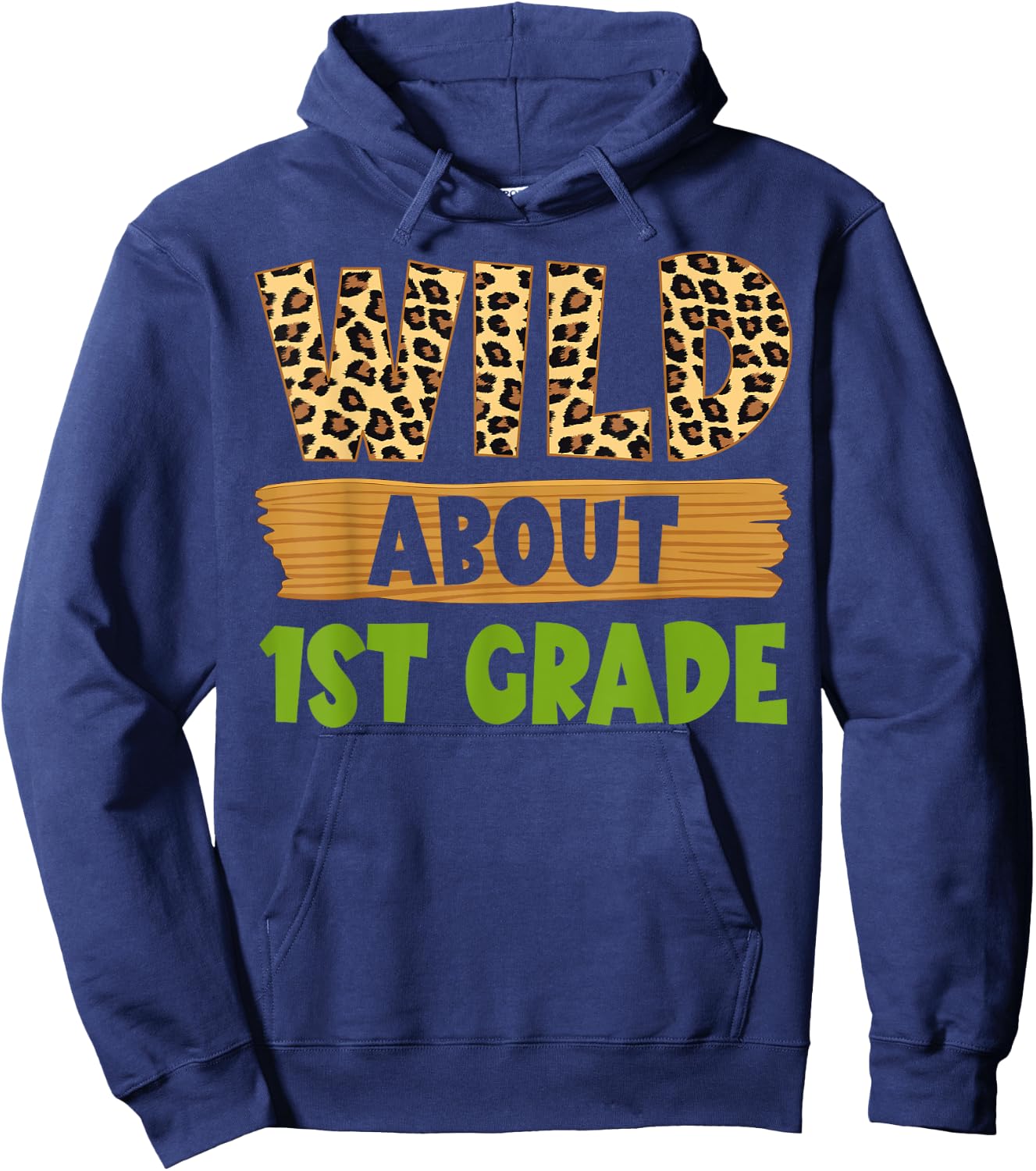 Wild About 1st Grade Teacher Student First Grade Zoo Safari Hoodie - Hoodie | Navy