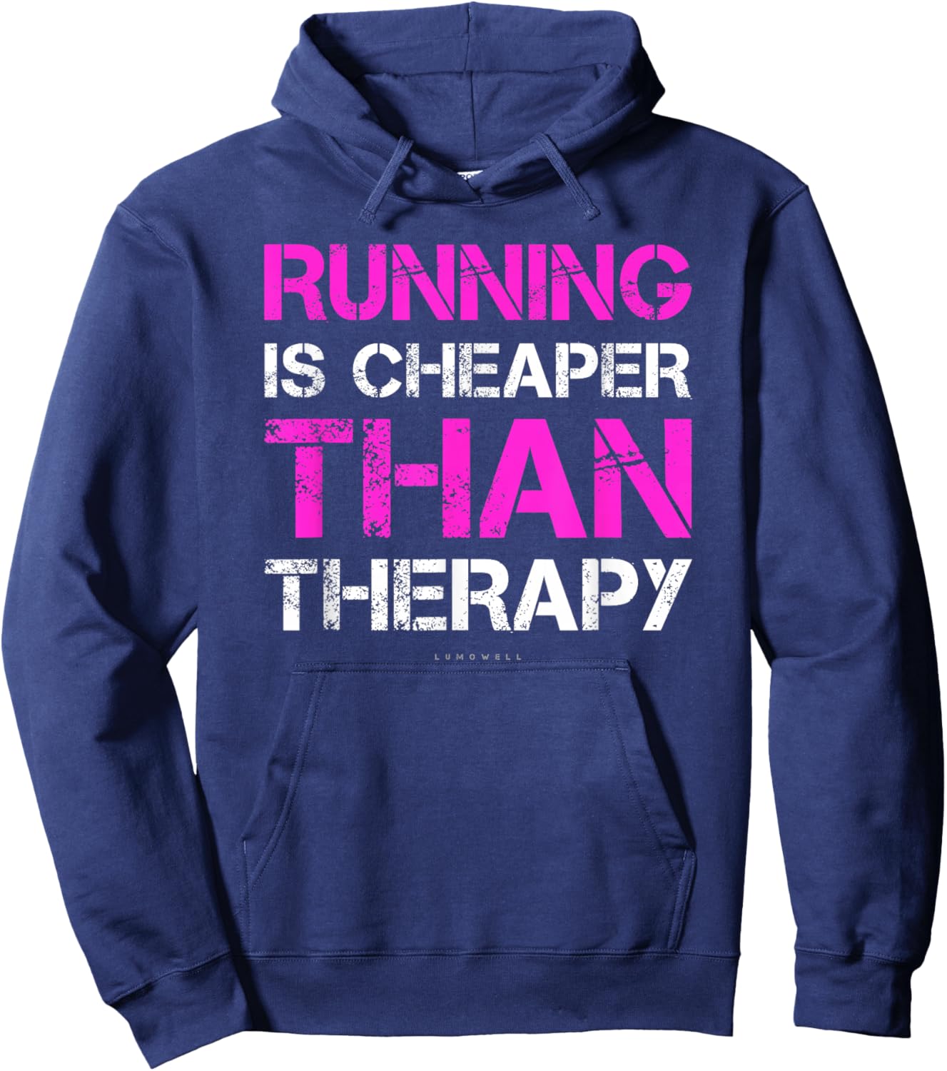 Funny Running Shirts. Running Is Cheaper Than Therapy Hoodie - Hoodie | Navy