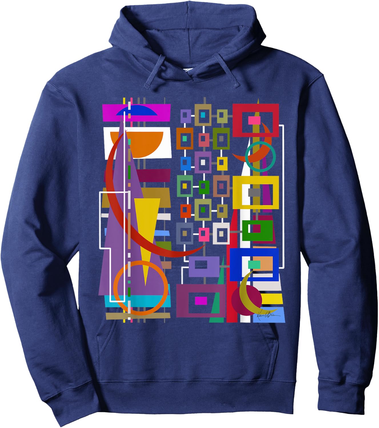 Original Art Gift Abstract Raver Gamer Artist Hipster Hoodie - Hoodie | Navy