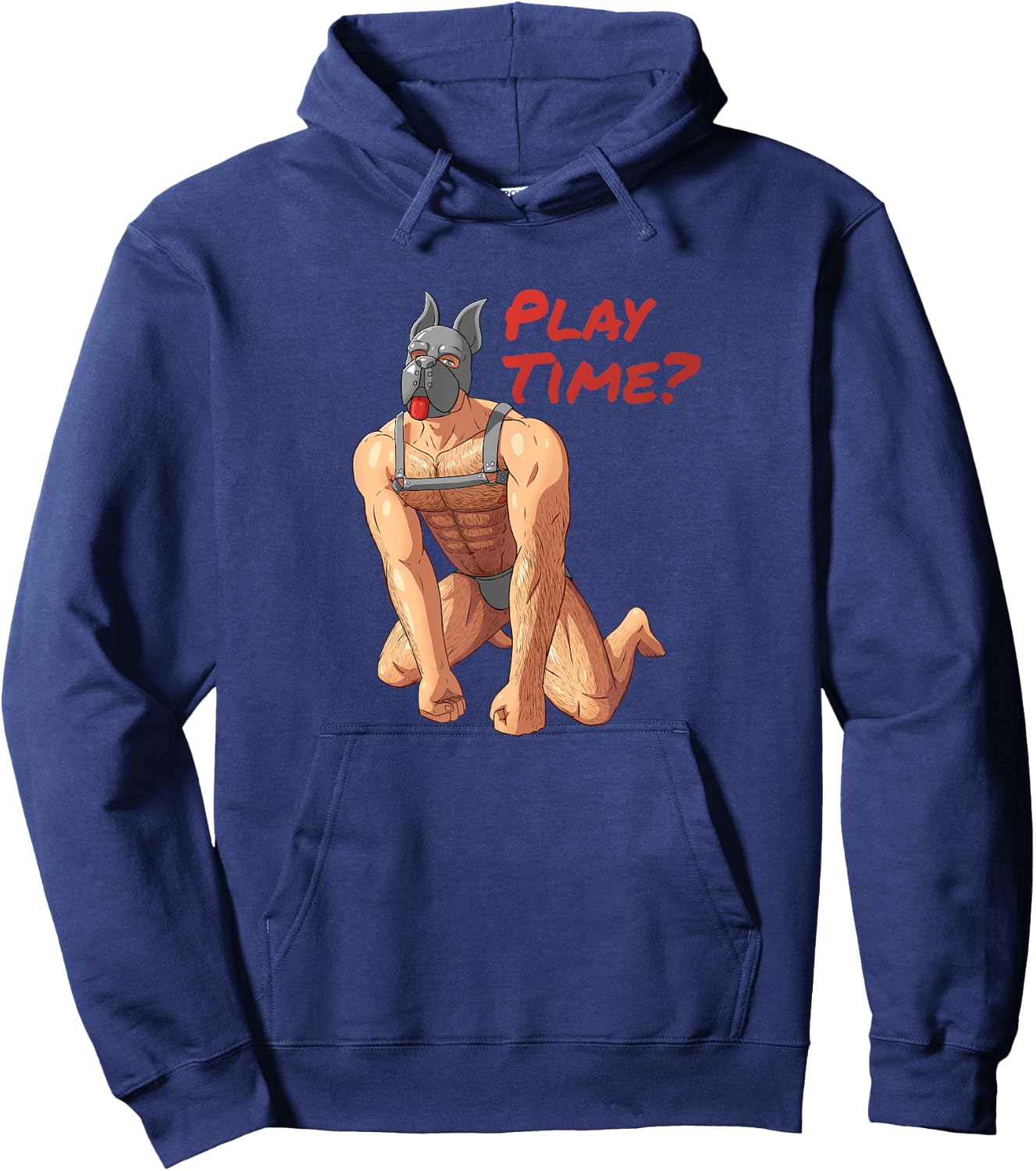 Gay Pup Play Leather Harness Puppy Play Muscle Kink Pride Hoodie - Hoodie | Navy