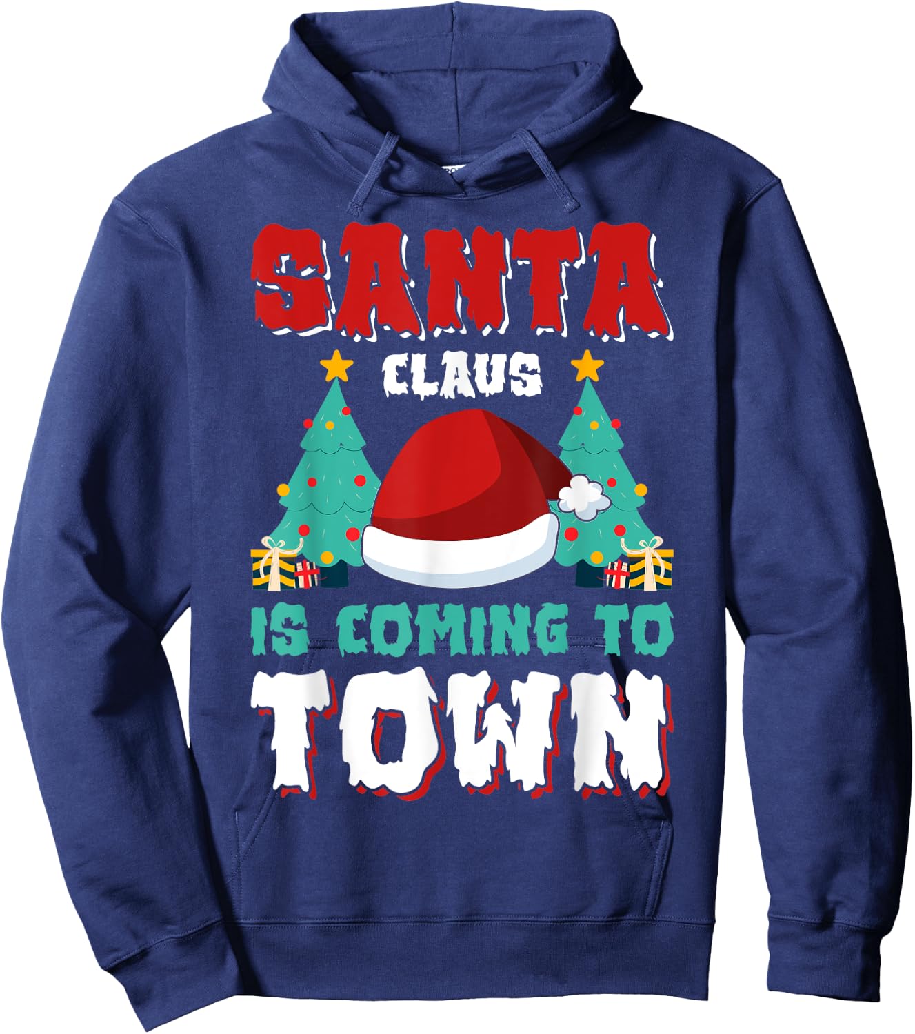 Santa Claus Is Coming To Town Hoodie - Hoodie | Navy
