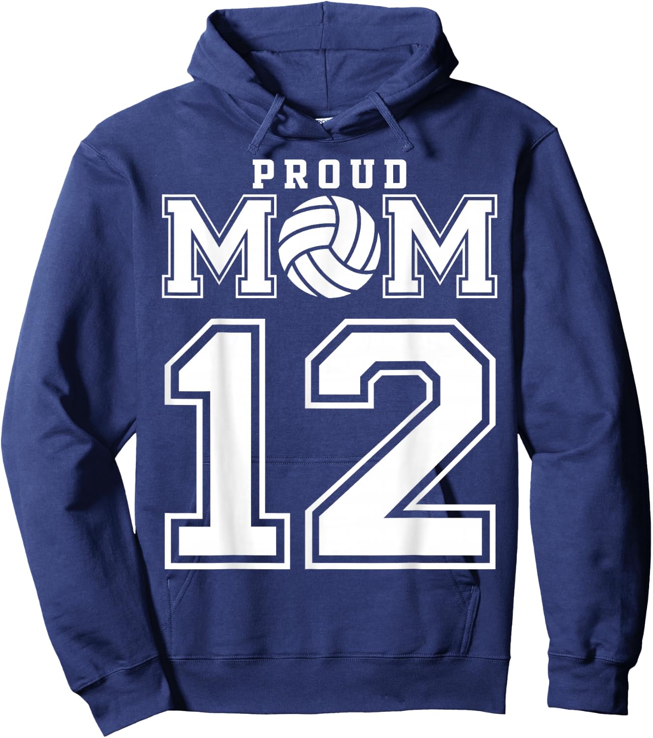 Custom Proud Volleyball Mom Number 12 Personalized Women Hoodie - Hoodie | Navy