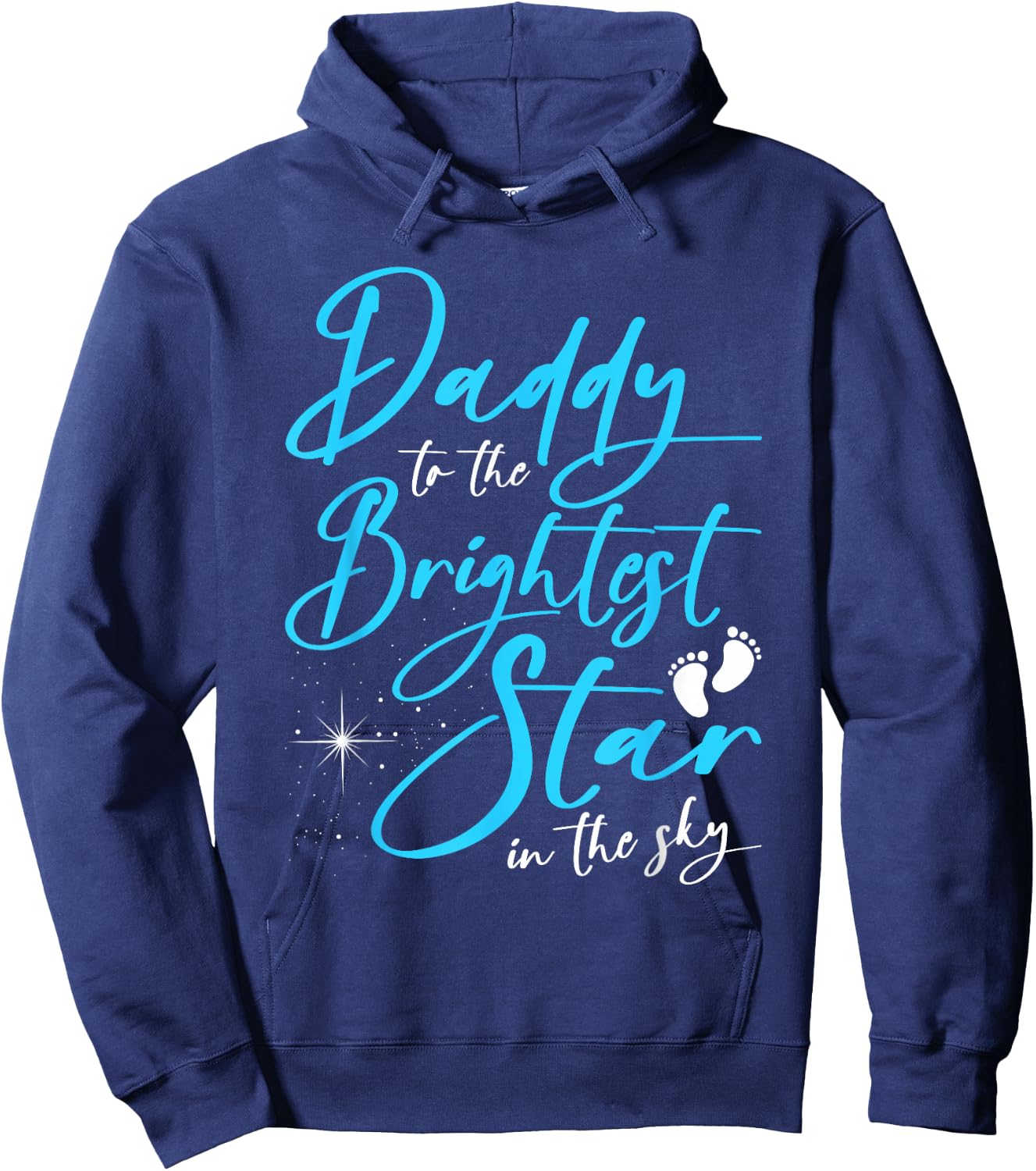 Angel Baby Dad - Daddy To The Brightest Star Infant Loss Hoodie - Hoodie | Navy