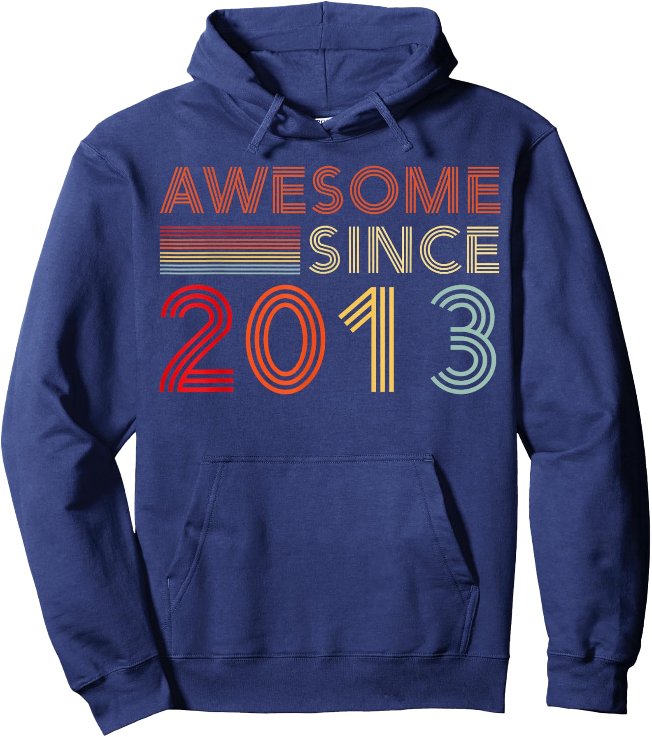 Vintage Awesome Since 2013 Retro Classic Birthday Est 2013 Hoodie - Hoodie | Navy