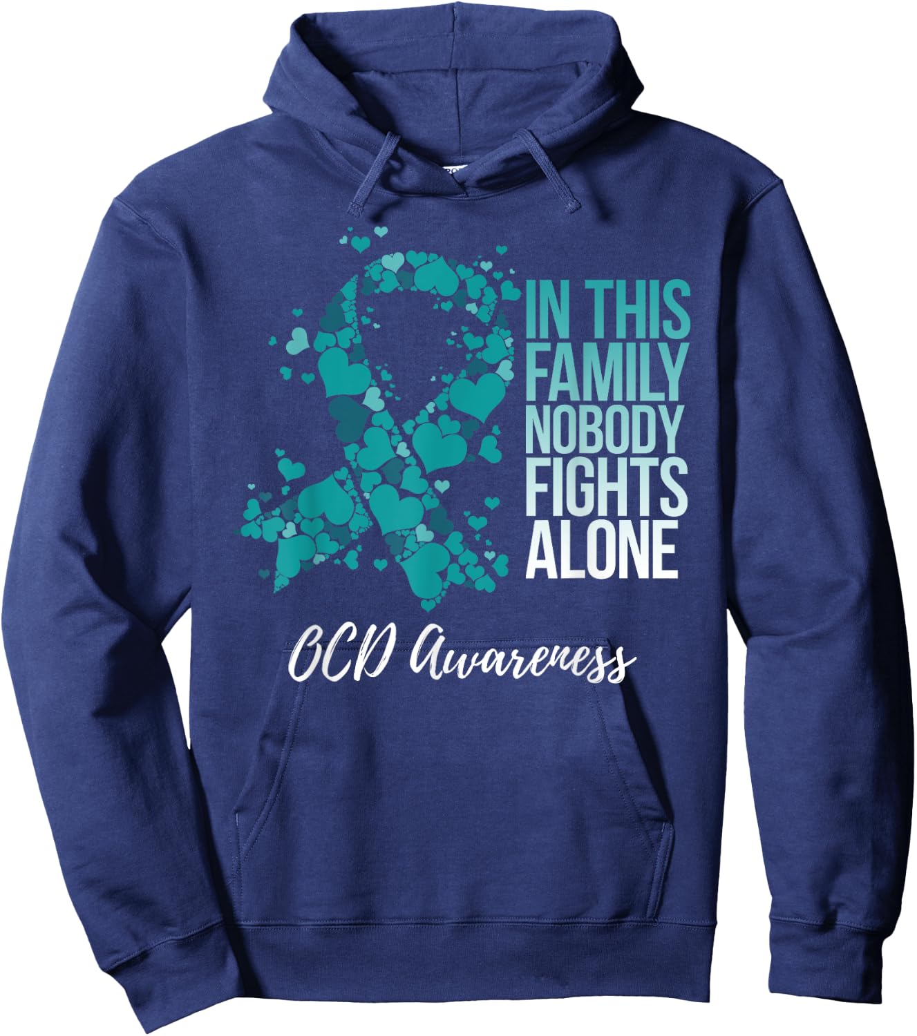 Family Support Obsessive-Compulsive Disorder OCD Awareness Hoodie - Hoodie | Navy