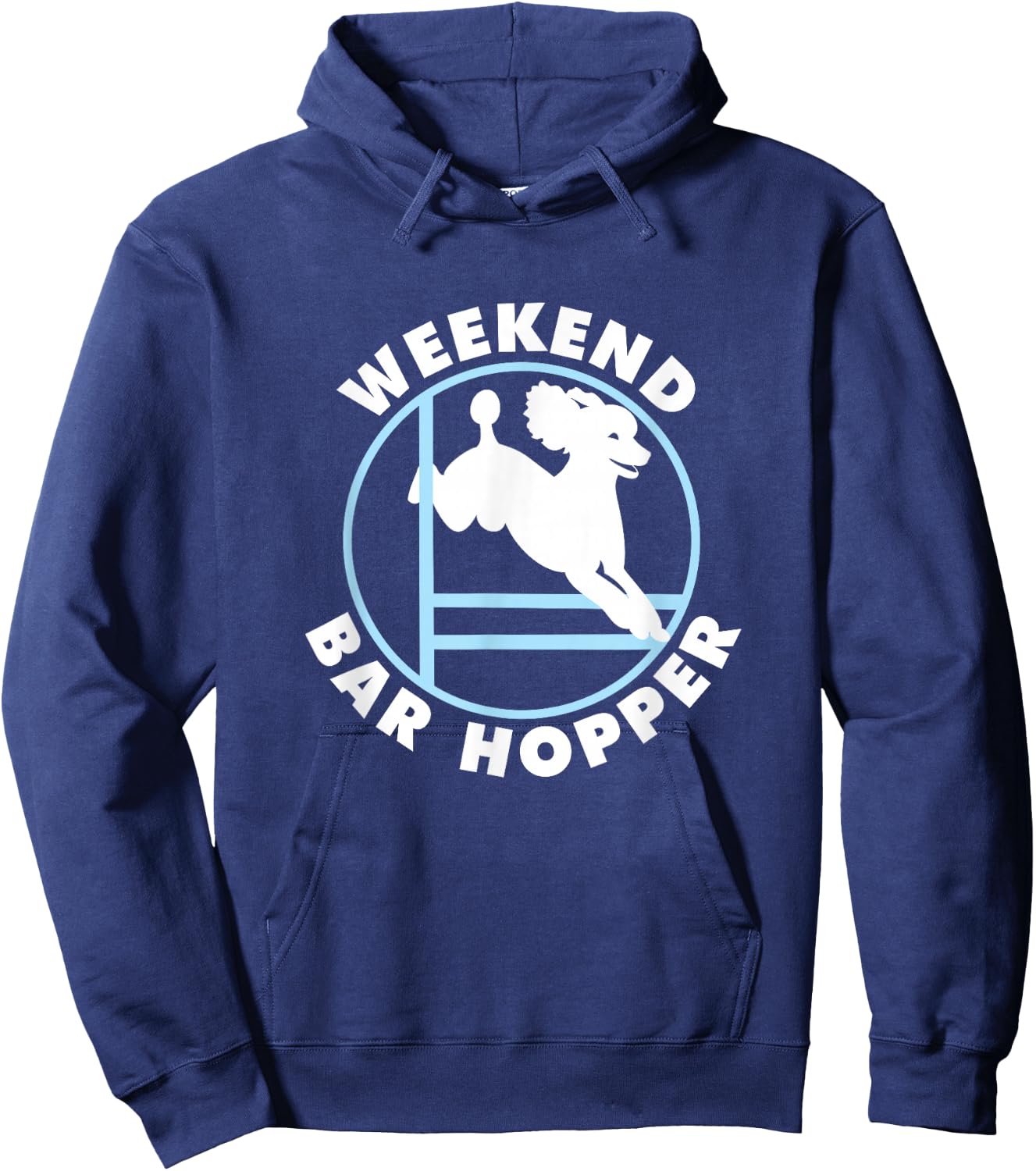 Weekend Bar Hopper | NickerStickers Poodle Agility Dog Hoodie - Hoodie | Navy