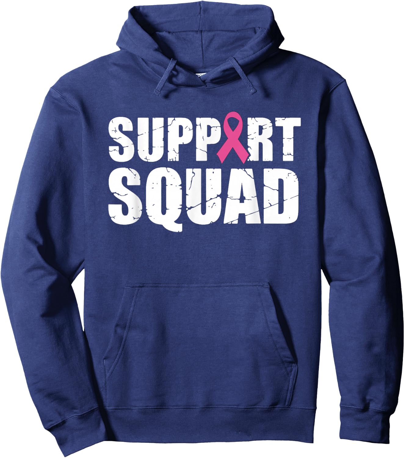 Support Squad Pink Ribbon Breast Cancer Awareness Women Hoodie - Hoodie | Navy