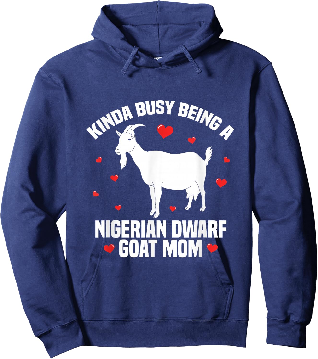 Goat Mama Owner Stuffed Animal Nigerian Dwarf Goat Mom Hoodie - Hoodie | Navy