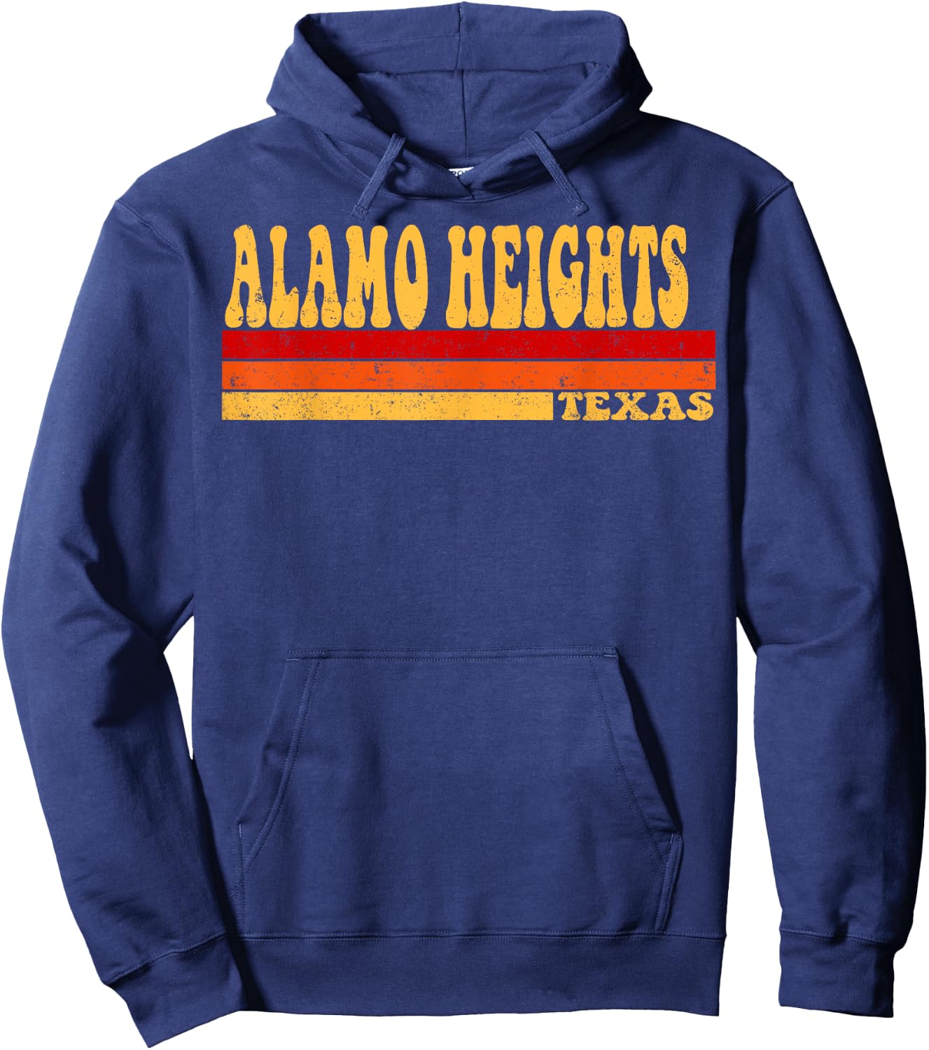 ALAMO HEIGHTS Texas City Vintage Roots Retro Design 70s 80s Hoodie - Hoodie | Navy