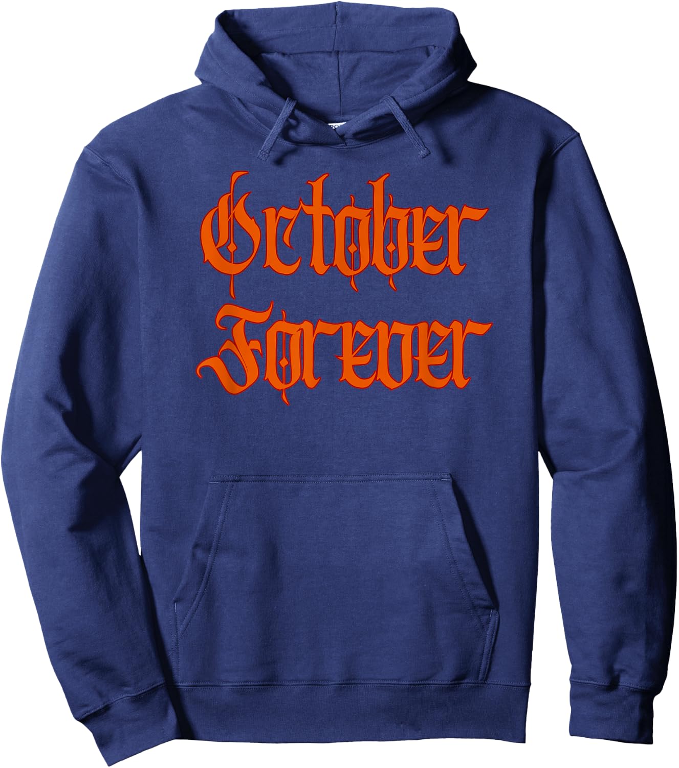 October Forever Jack-O-Lantern Head Flaming Forest Hoodie - Hoodie | Navy