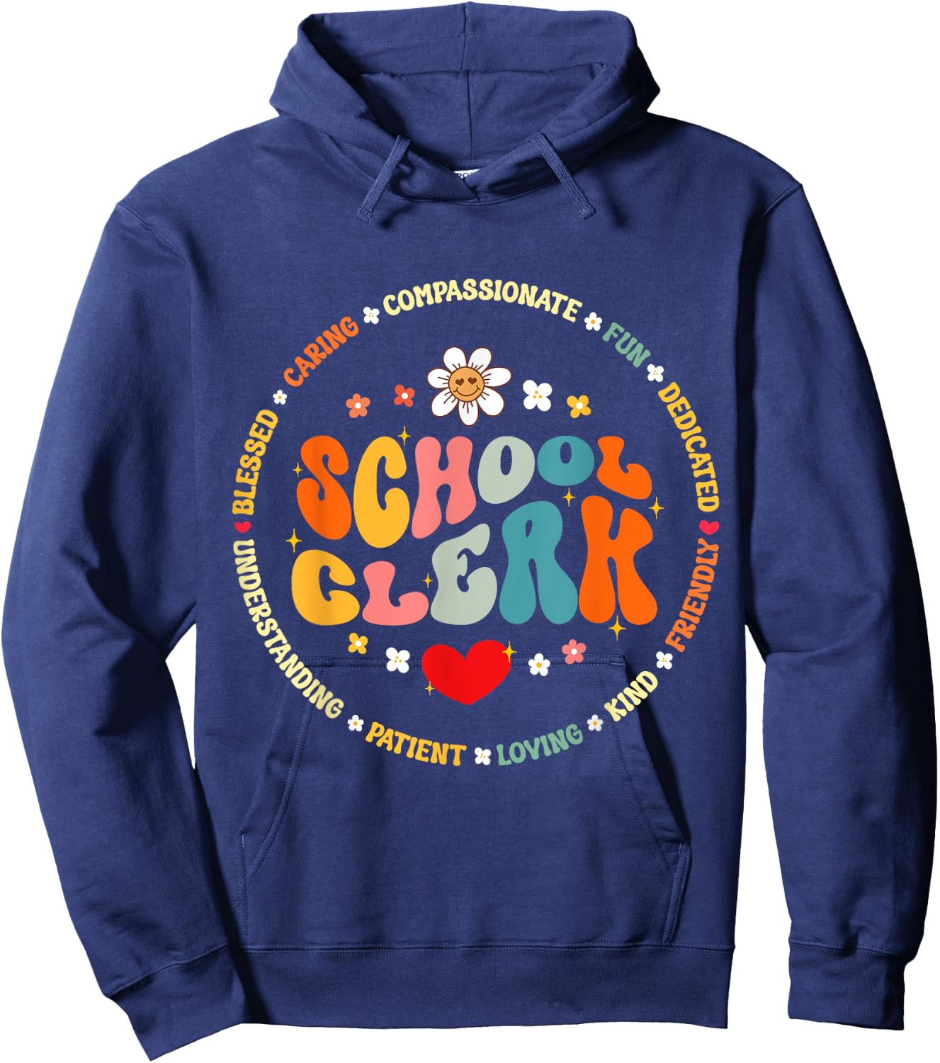 Attendance School Clerk Appreciation Week Back to School Hoodie - Hoodie | Navy