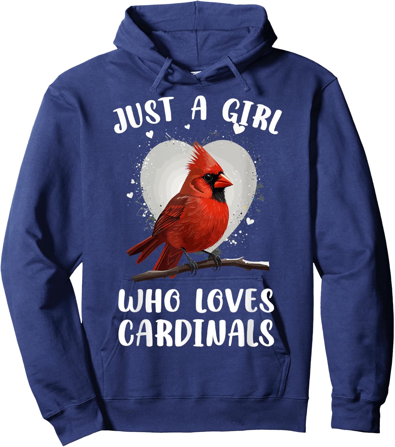 Just a Girl Who Loves Cardinals Bird Birding Red Cardinal Hoodie - Hoodie | Navy