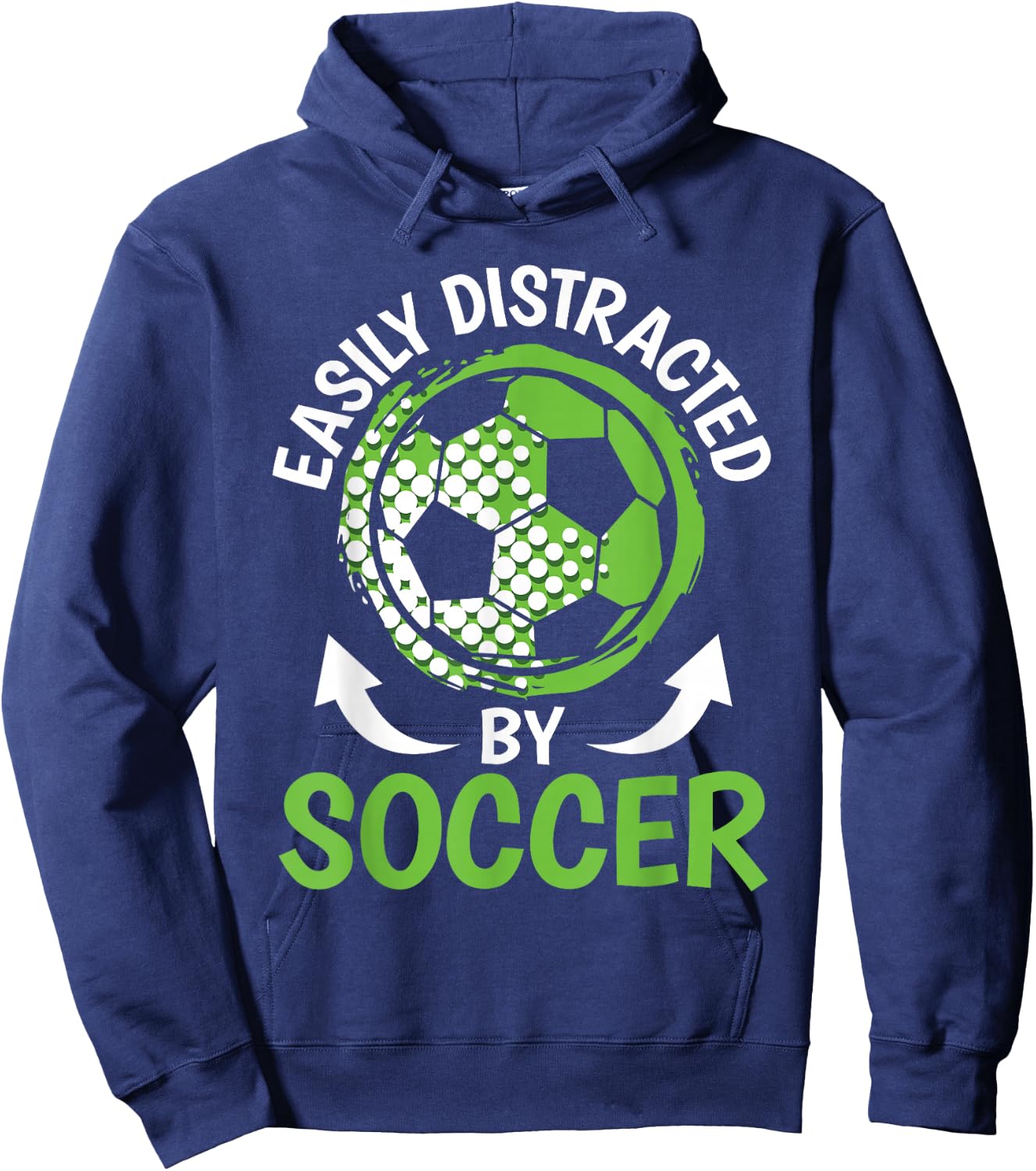 Easily Distracted By Soccer Men Boys Kids Soccer Player Hoodie - Hoodie | Navy