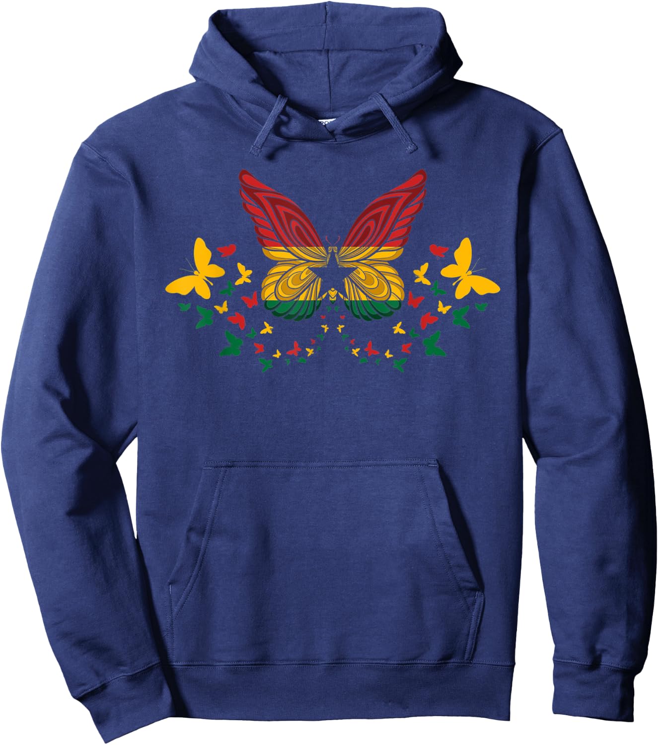 Ghana Ghanaian Ghana Flag Butterflies Hoodie - Hoodie | Navy
