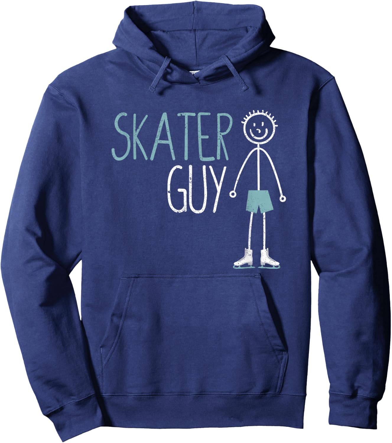 Skater Guy Funny Skates Ice Skating Boy Figure Skaters Hoodie - Hoodie | Navy