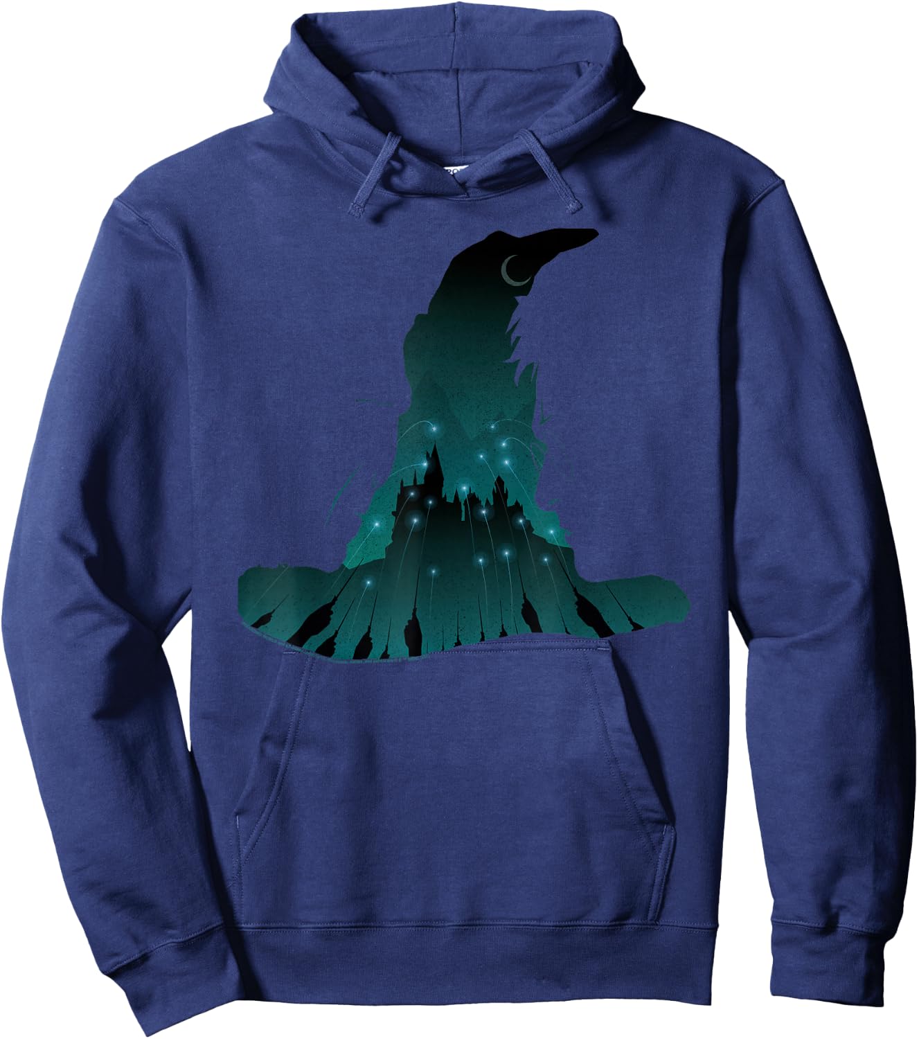 Harry Potter Sorting Hat and Hogwarts Attack Hoodie - Hoodie | Navy