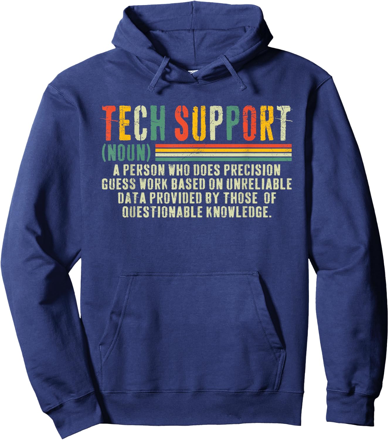 Funny Tech Support Cool Vintage Tech Support Definition Hoodie - Hoodie | Navy