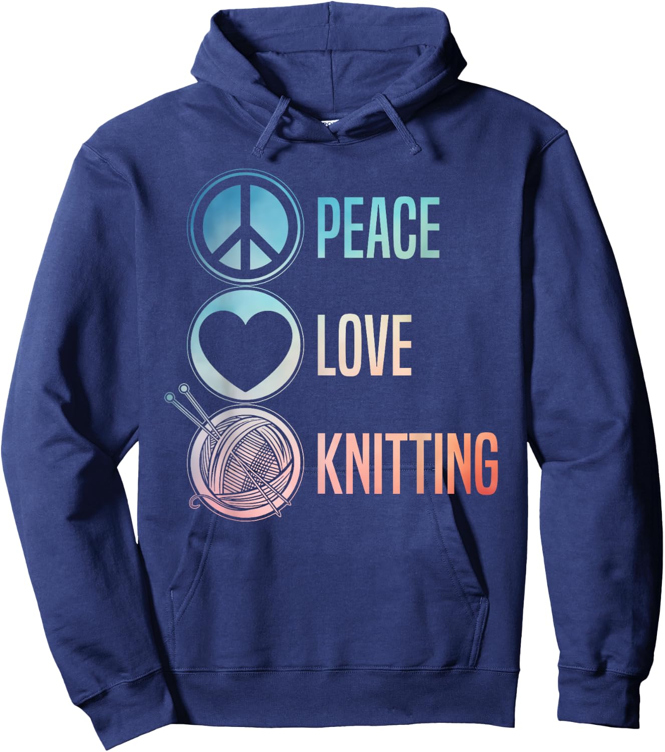 Funny Knitting Art Men Knit Yarn Lover Knitter Hoodie - Hoodie | Navy