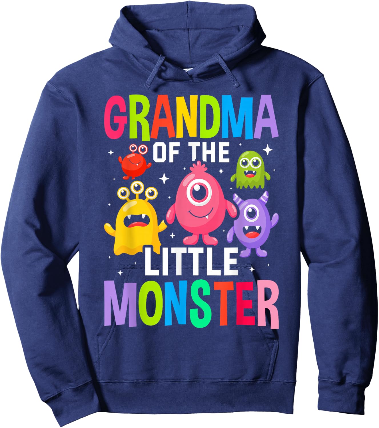 Grandma Of The Little Monster Birthday Party Family Monster Hoodie - Hoodie | Navy