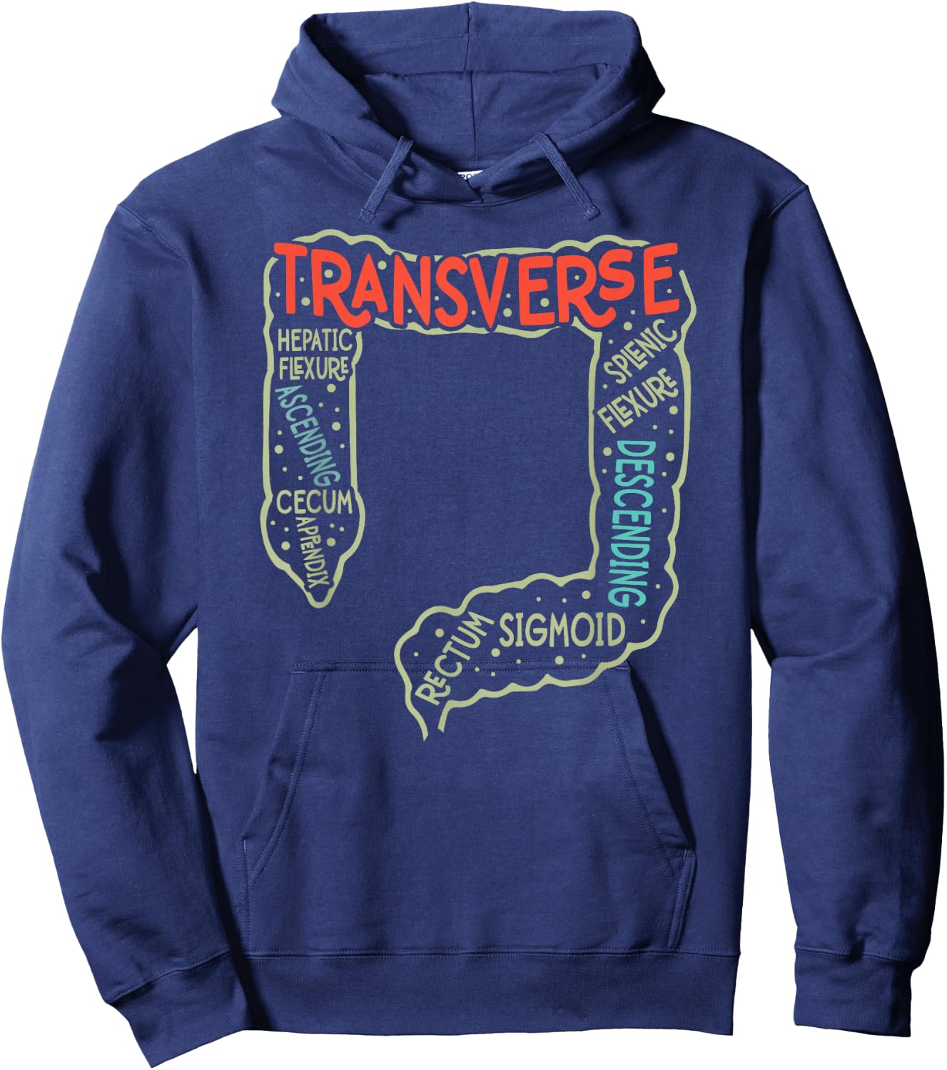 Endoscopy Nurse GI Endo Tech Colonoscopy Colon Anatomy , Small, Black Hoodie - Hoodie | Navy