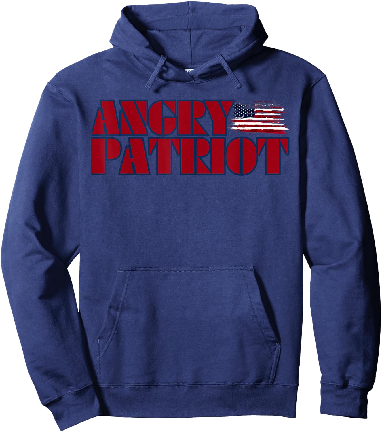 Angry Patriot American Patriot American Flag US Patriot Hoodie - Hoodie | Navy