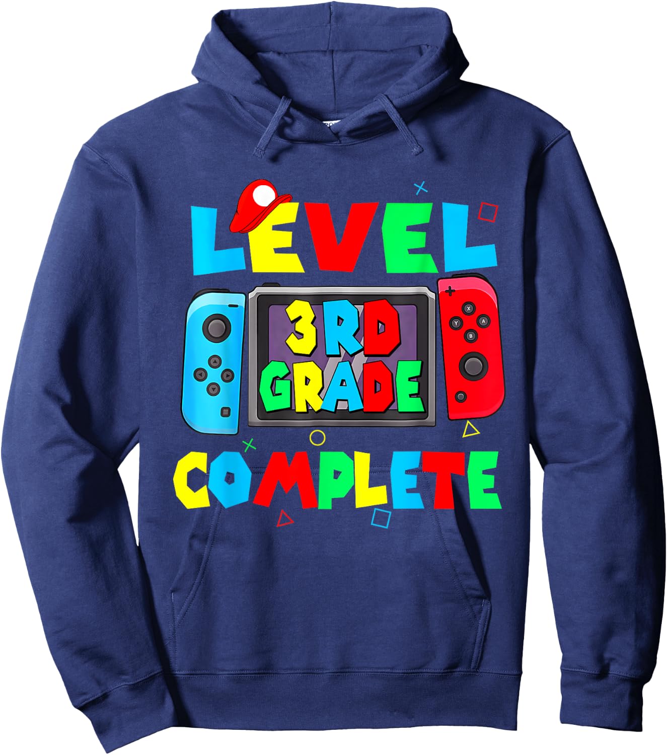 Level 3rd grade complete last day of school video game Hoodie - Hoodie | Navy