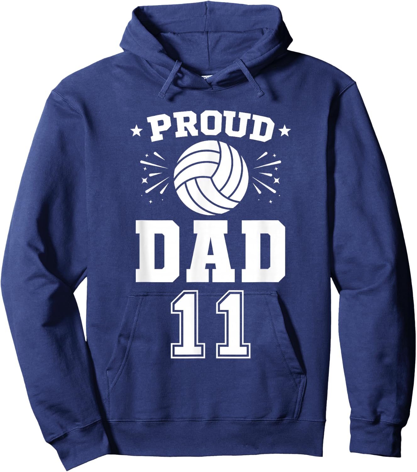 Proud Volleyball Dad Number 11 Volleyball Player Hoodie - Hoodie | Navy