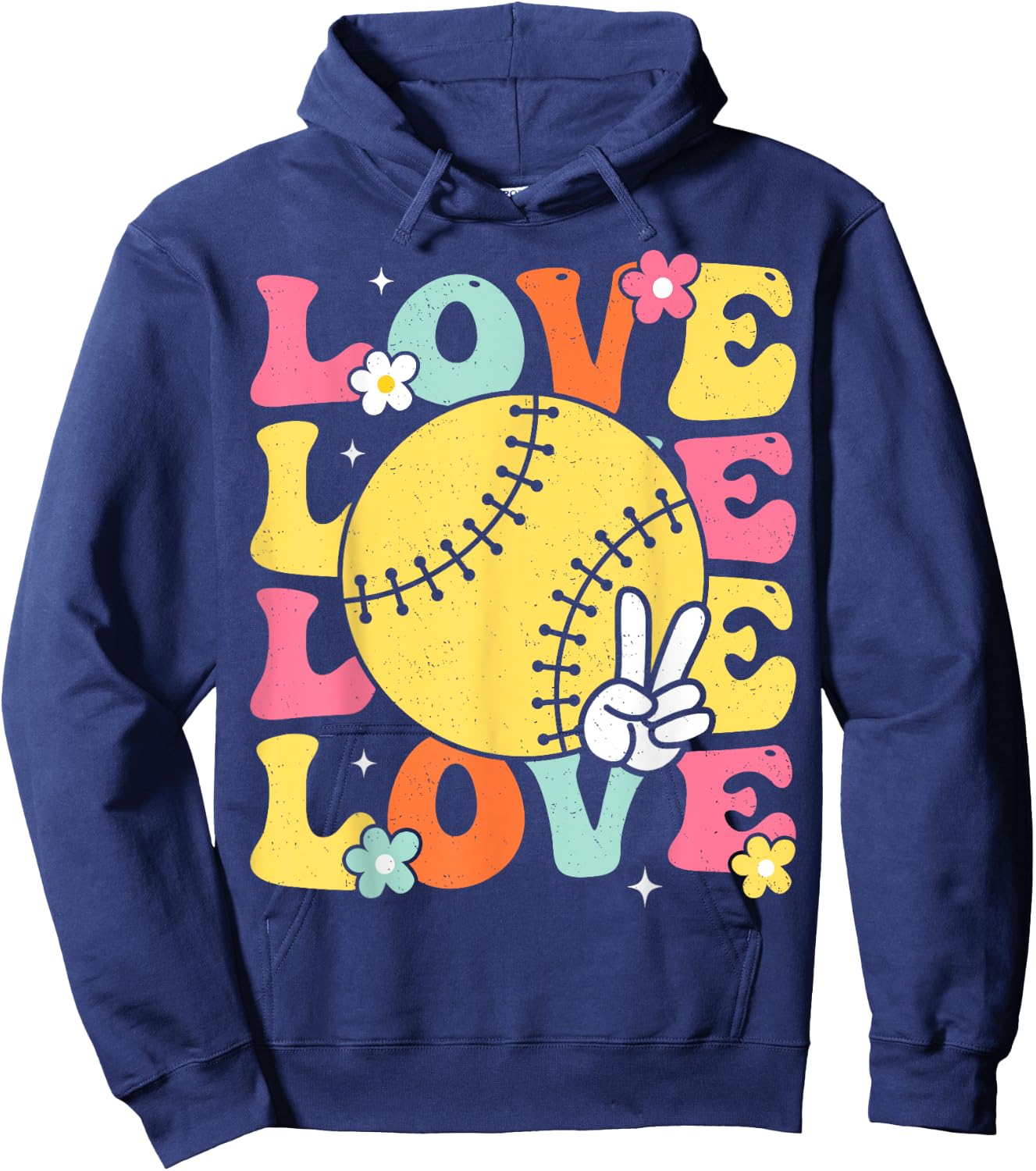 Softball Love Cute Softball Shirts Mom Teens Girls Hoodie - Hoodie | Navy