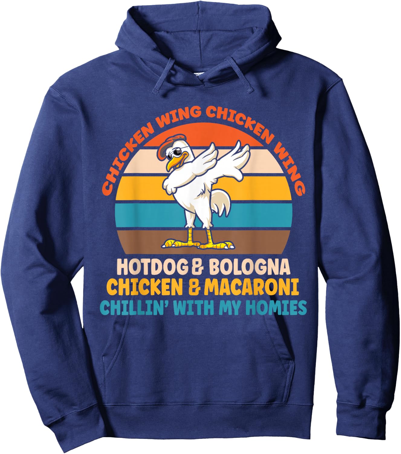 Chicken Wing Chicken Wing Hot Dog Bologna Macaroni Hoodie - Hoodie | Navy