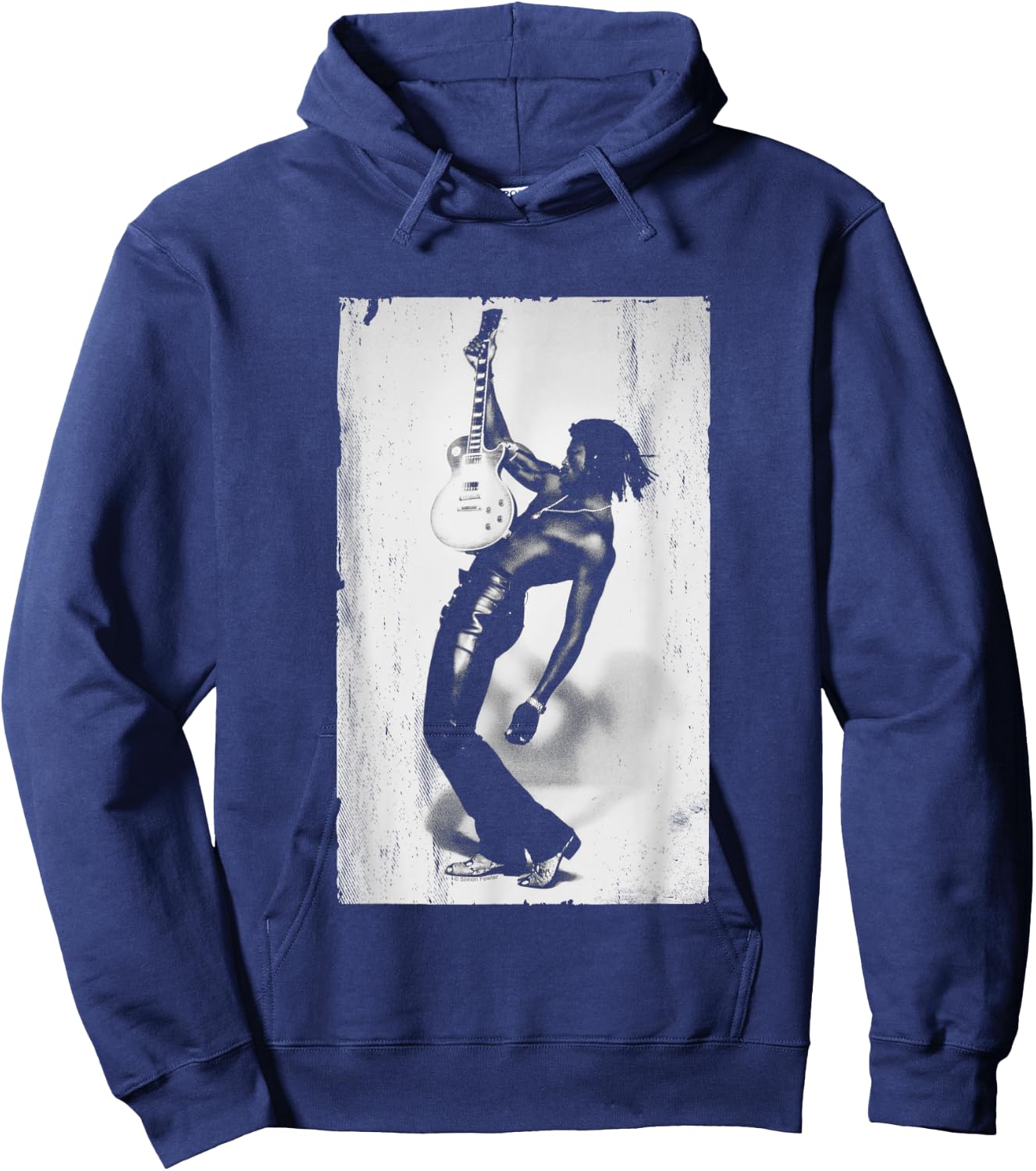 Singer Seal Guitar Studio Shot Distress By Simon Fowler Hoodie - Hoodie | Navy