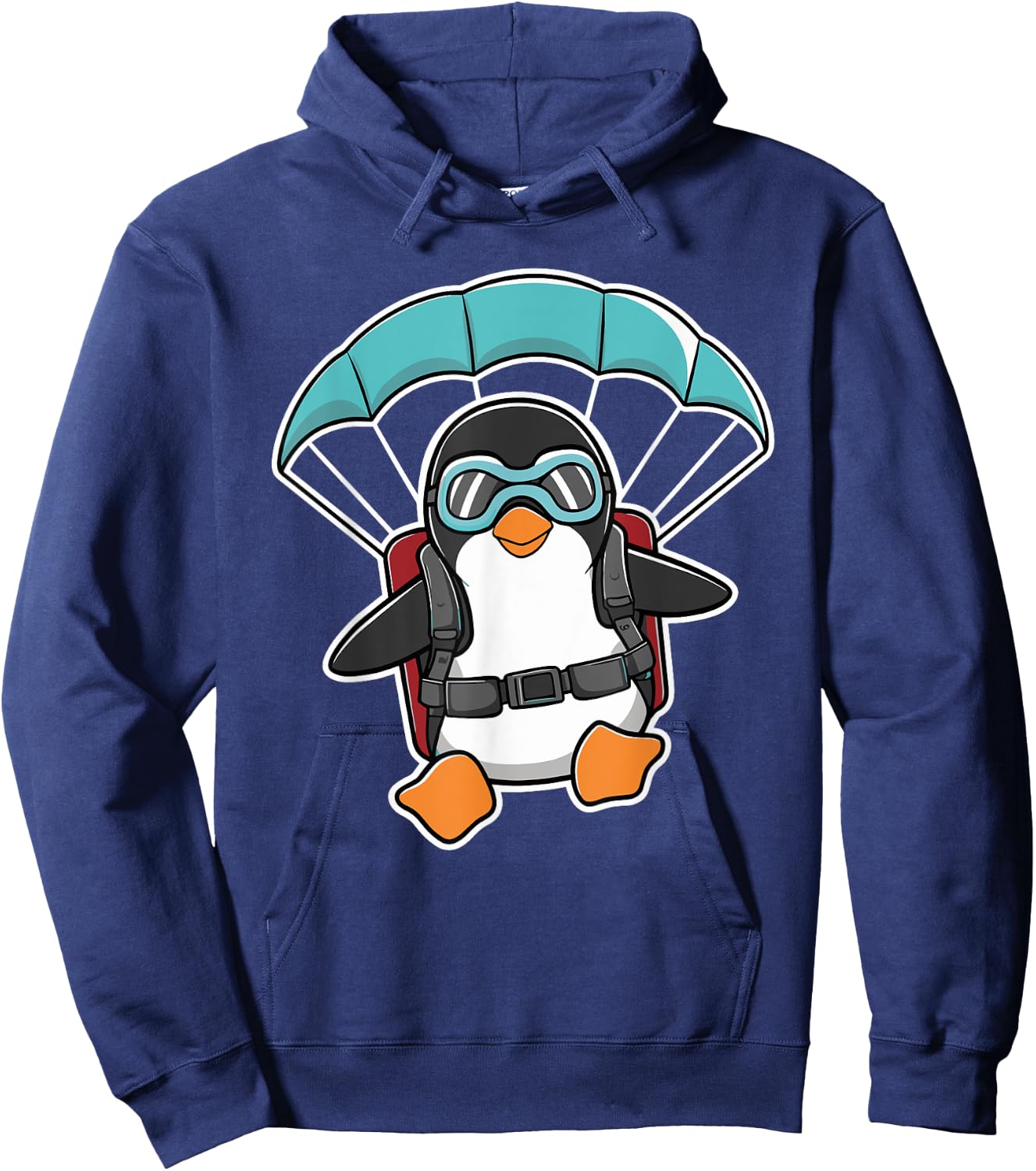 Paragliding Penguin Skydiving Parachute Skydiver Hoodie - Hoodie | Navy