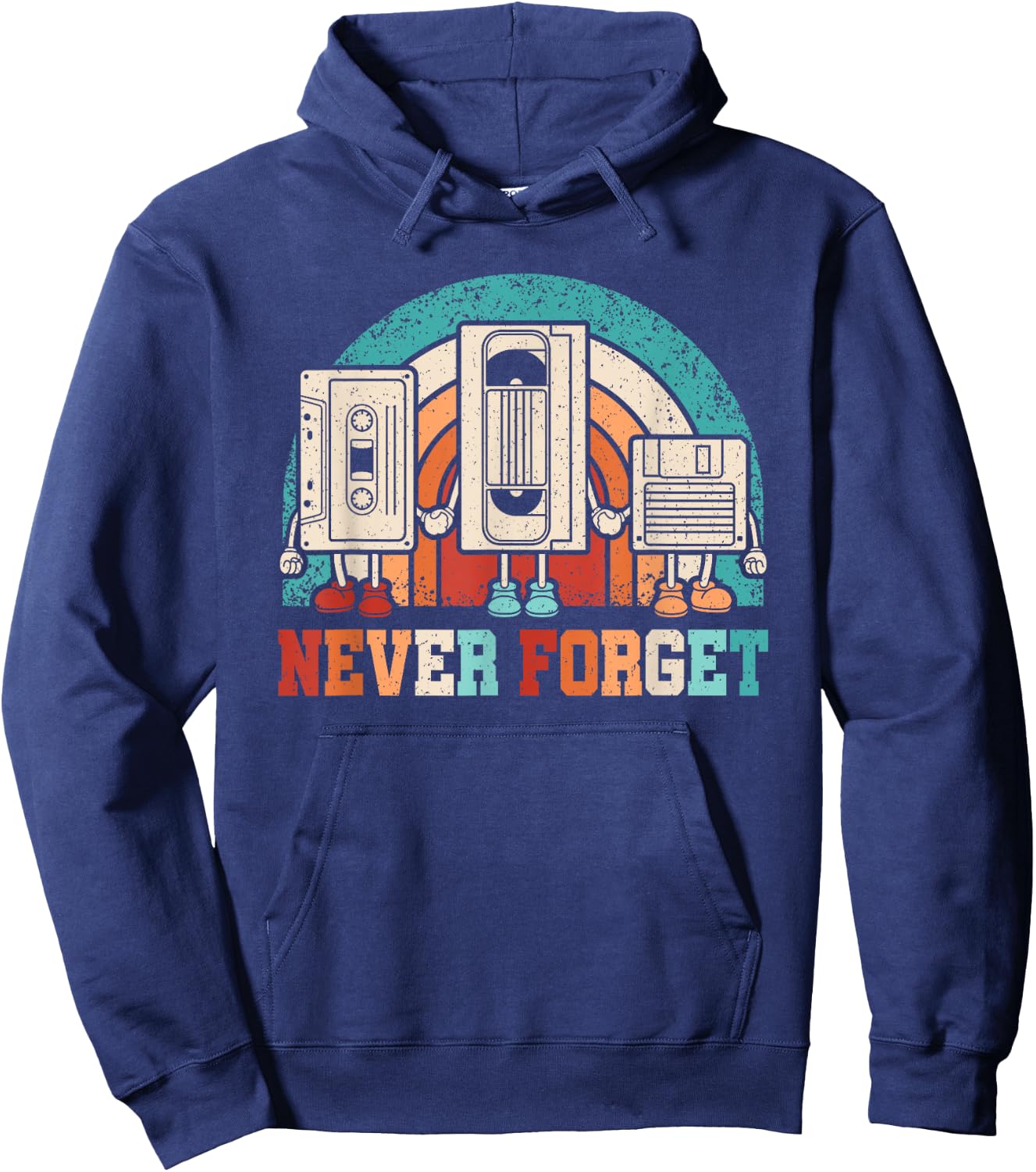 Never Forget Cassette 80s 90s Retro Outfit Men Women Kids Hoodie - Hoodie | Navy