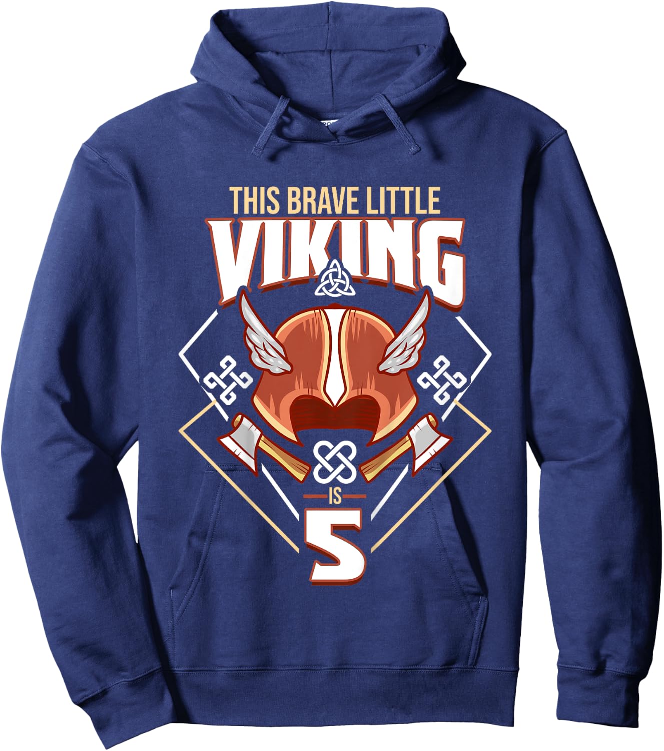 Kids This Brave Little Viking Is 5 - Cool Viking 5th Birthday Hoodie - Hoodie | Navy
