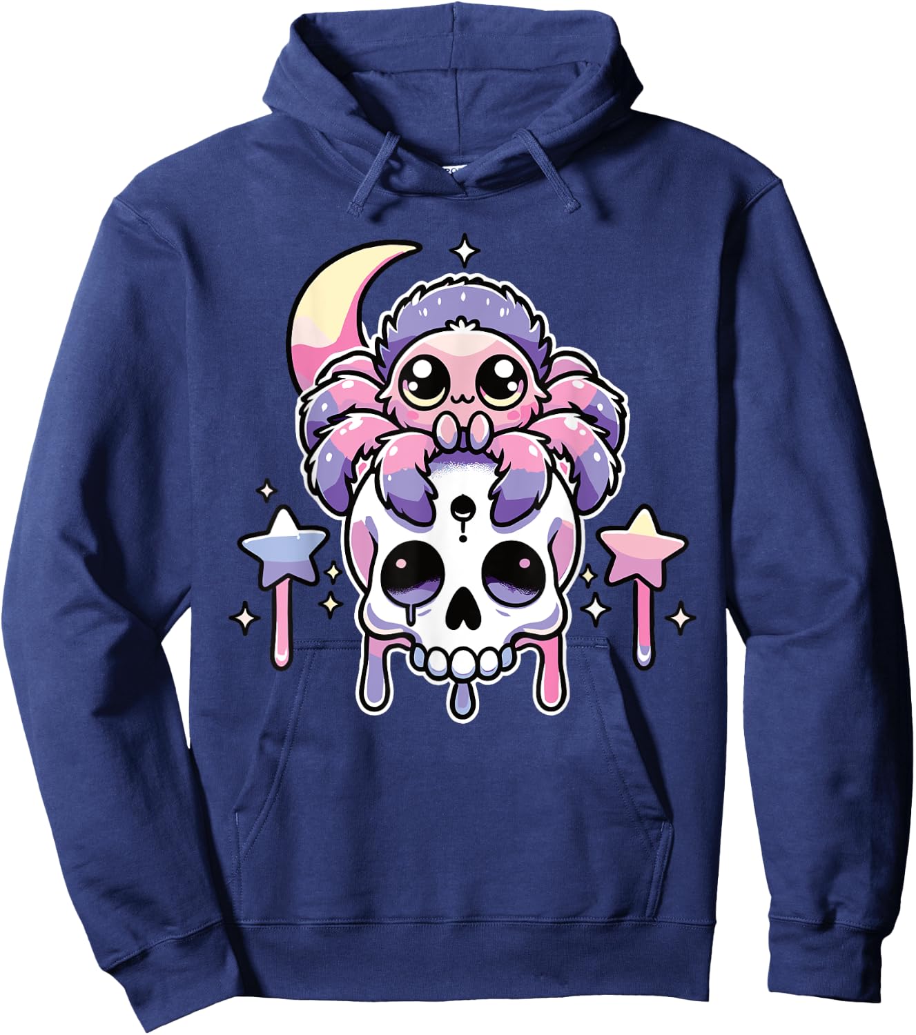 Kawaii Gothic Tarantula Pastel Colors Gothic Goth Tarantula Hoodie - Hoodie | Navy