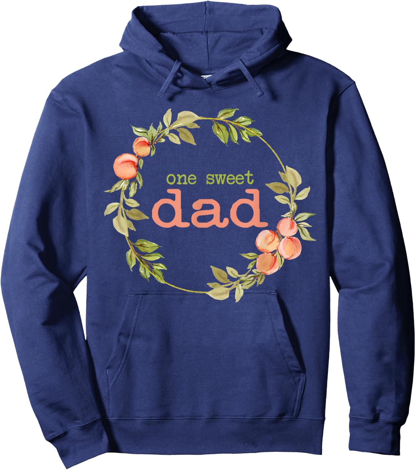 Dad First Birthday One Sweet Peach Bday Family Matching Hoodie - Hoodie | Navy