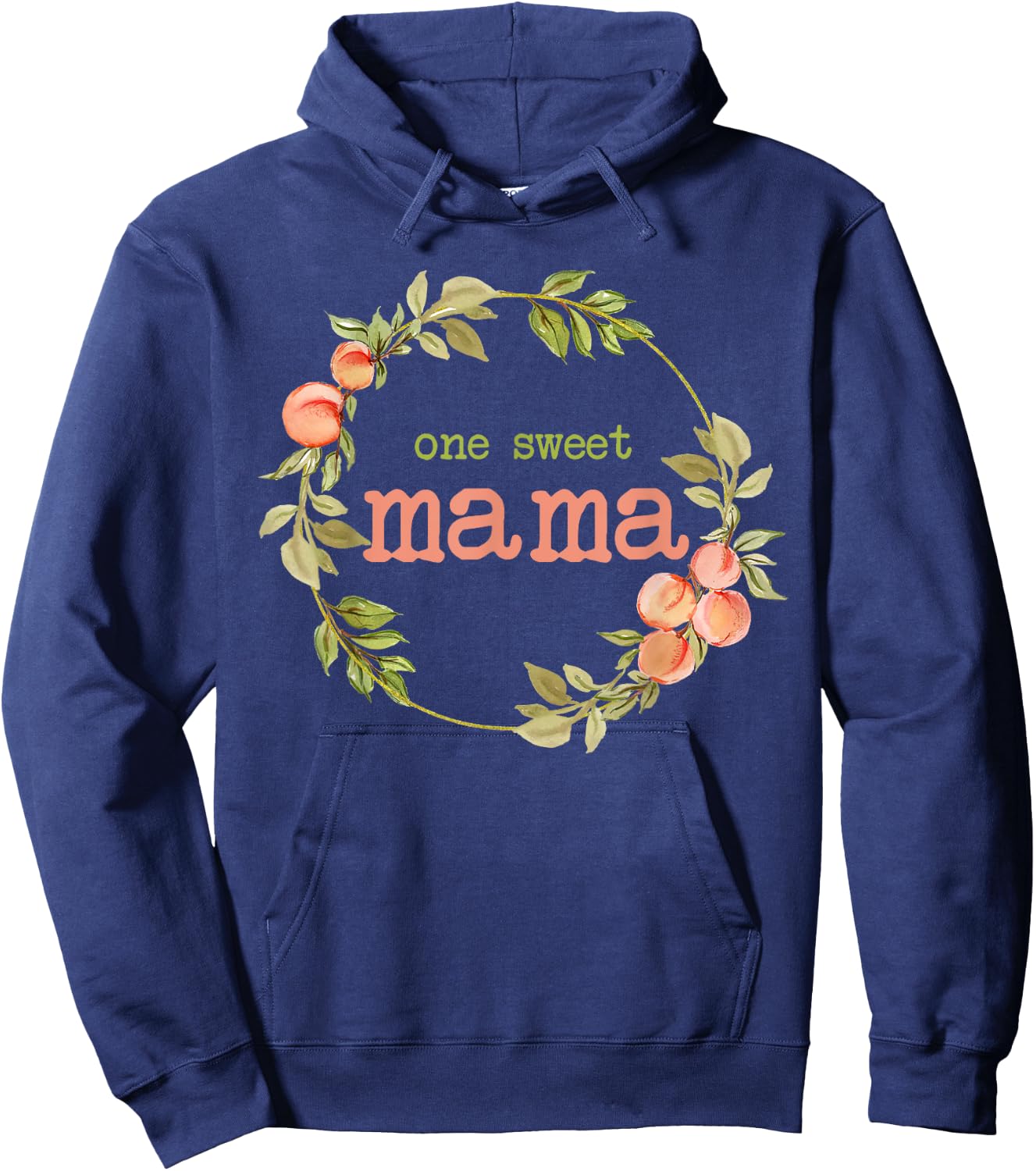 Mama First Birthday One Sweet Peach Bday Family Matching Hoodie - Hoodie | Navy