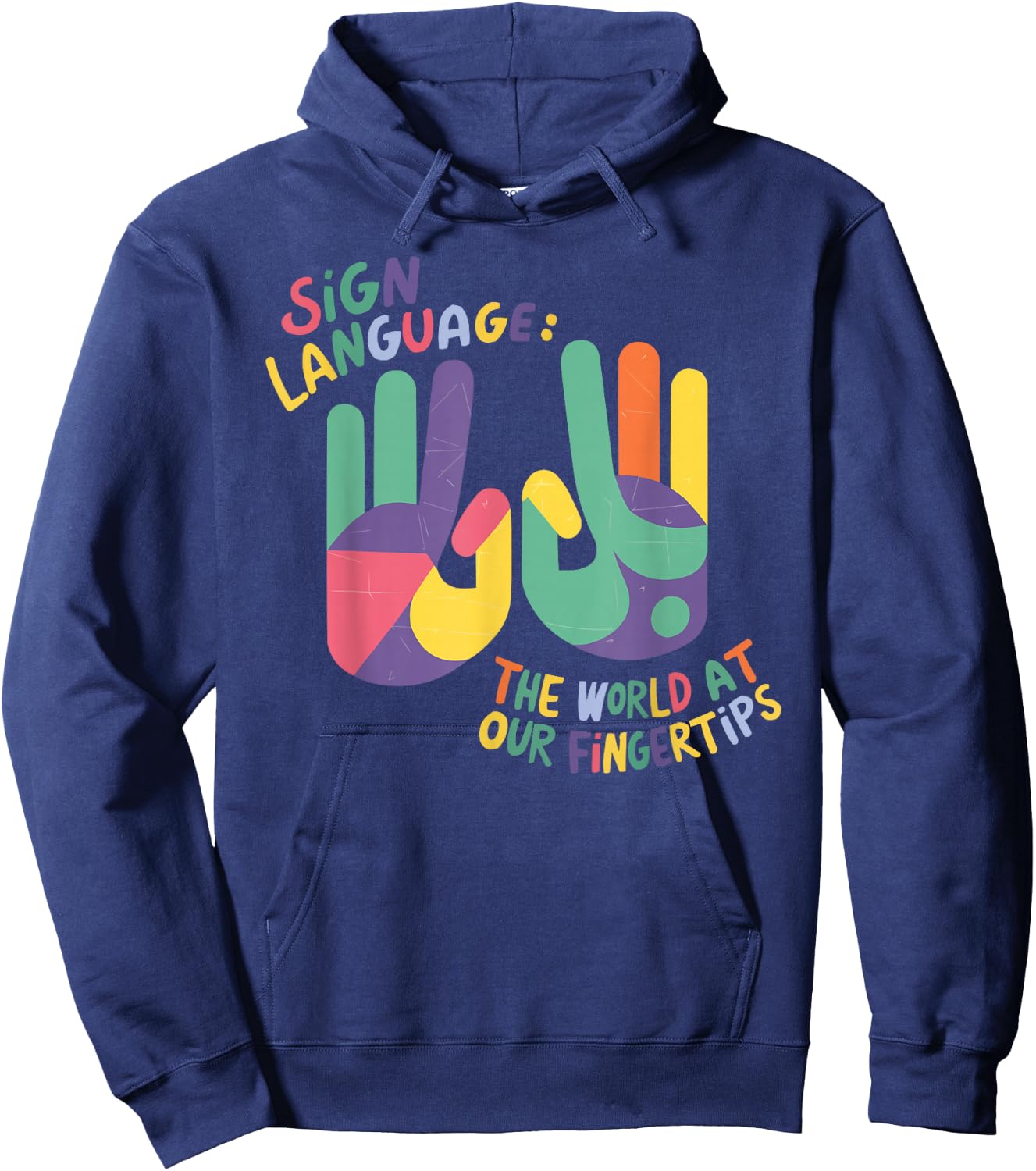 Deaf Awareness Hearing Loss Deafness Sign Language Hoodie - Hoodie | Navy