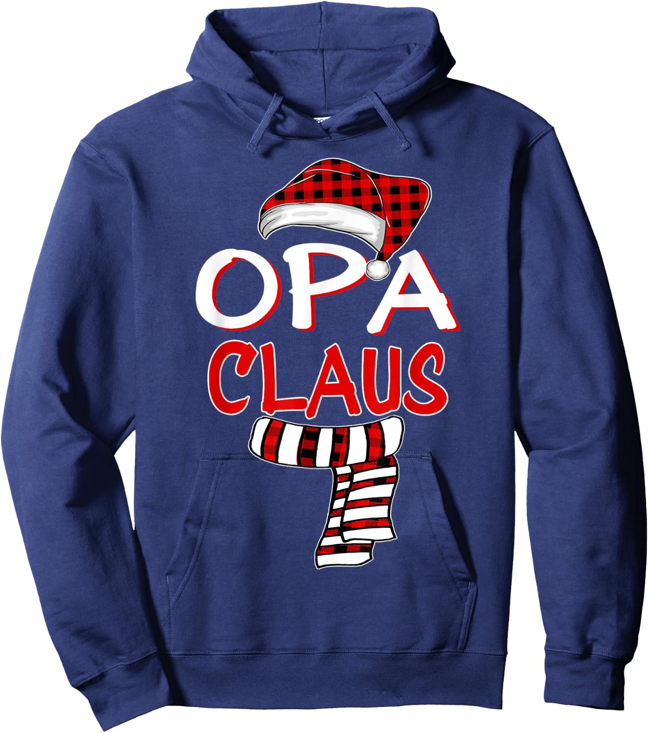 GrandPa Christmas Santa Claus Red plaid Shirt, Opa Claus Hoodie - Hoodie | Navy
