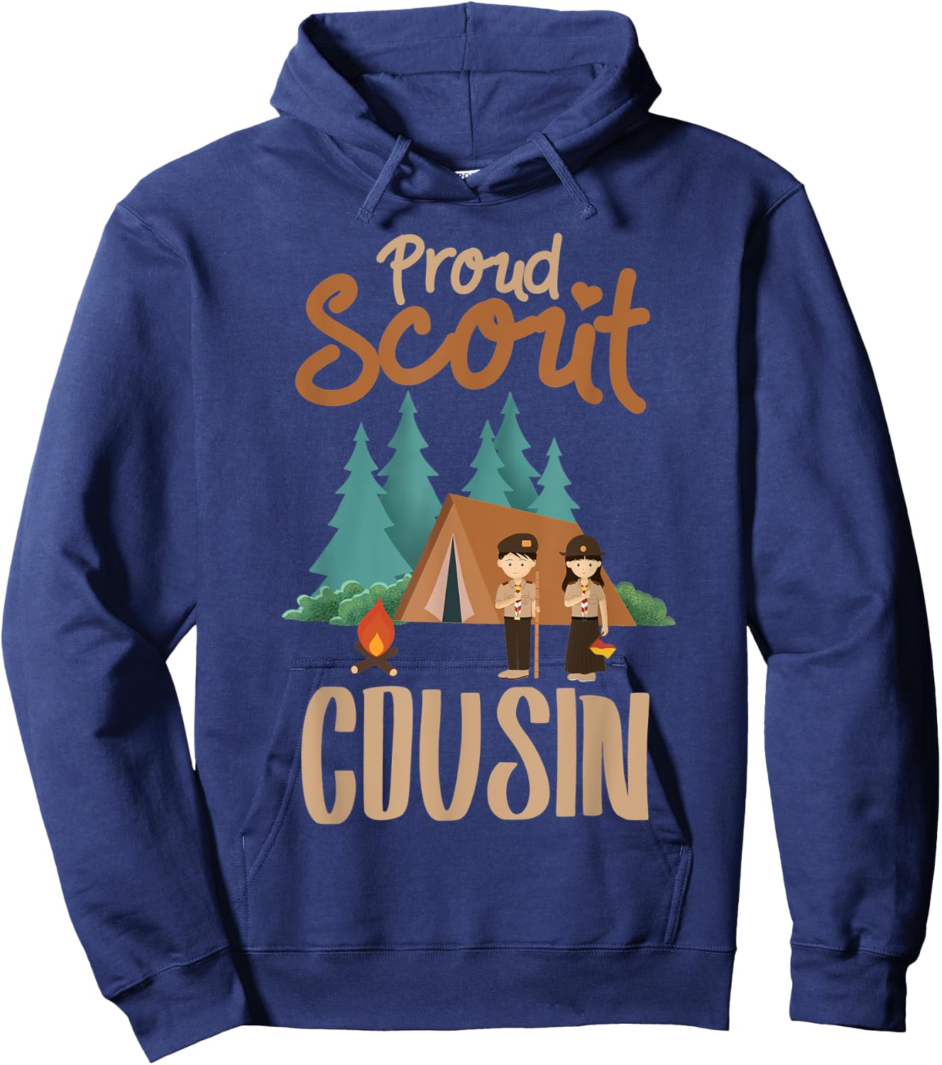 Proud Scout Cousin Camping Scout Scouting Leader Adventure Hoodie - Hoodie | Navy