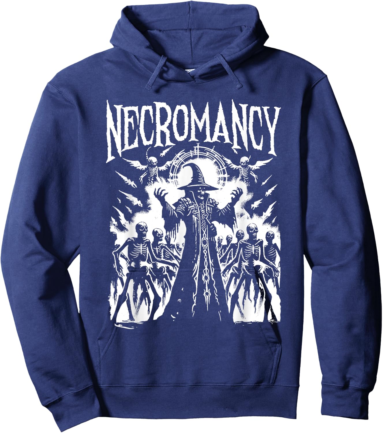 Necromancer - Vintage Creepy Monster Halloween Lover Hoodie - Hoodie | Navy