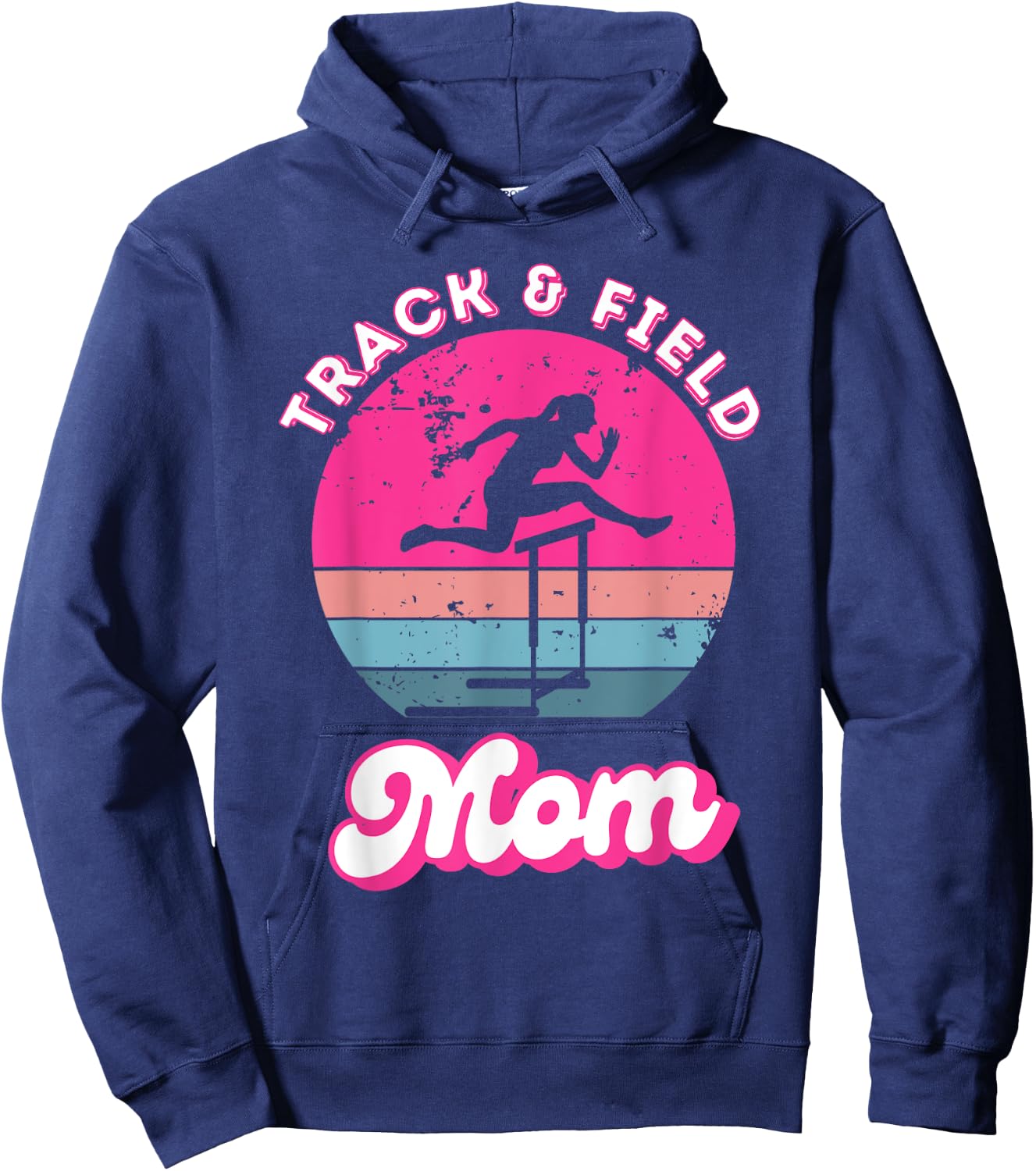 Track And Field Mom Track Mom Daughter Hurdles Track Meet Hoodie - Hoodie | Navy