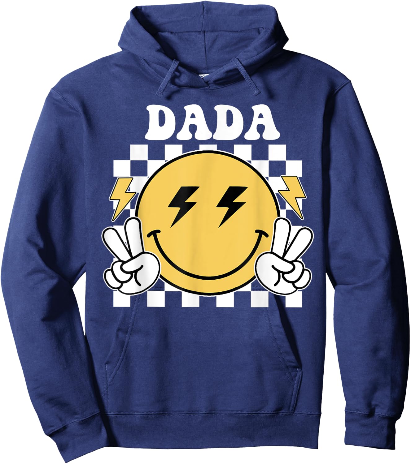 Dada One Happy Dude Birthday Theme Family Matching , Small, Black Hoodie - Hoodie | Navy