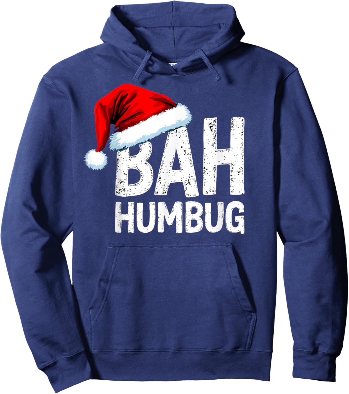 Vintage Bah Humbug Christmas Santa Funny Xmas Party Hoodie - Hoodie | Navy