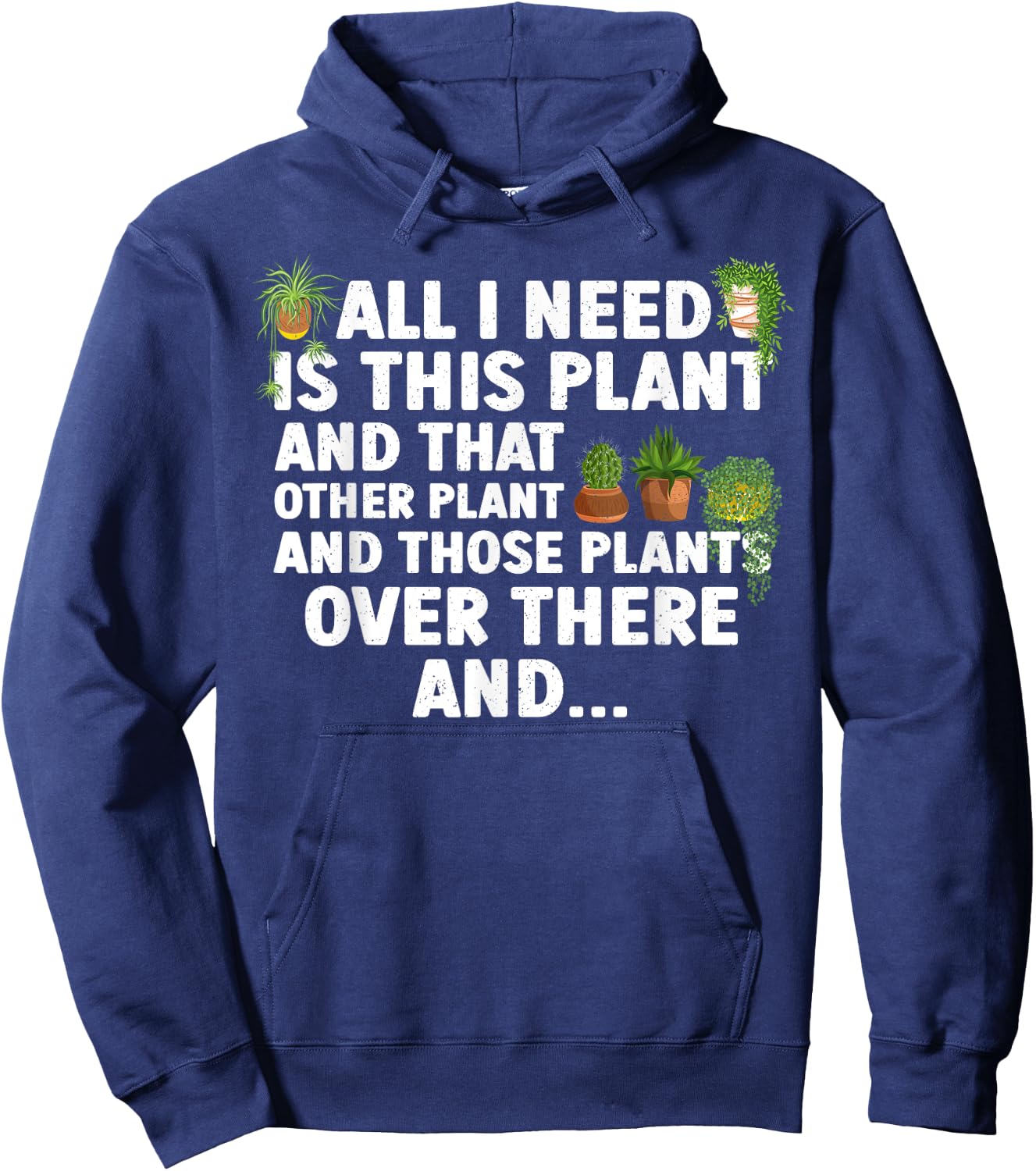 Funny Plant Art Women Gardening Garden Plant Lovers Hoodie - Hoodie | Navy