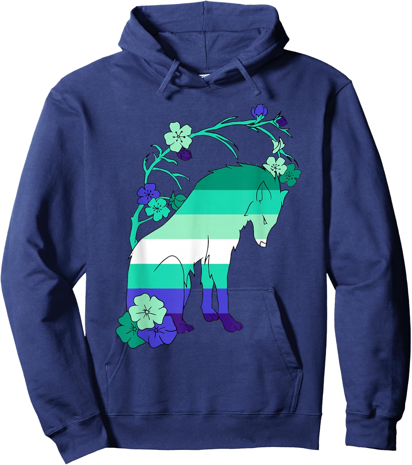 Man Loving Gay Male Flag LGBT MLM Flag Fox Flower Gay Male Flag MLM Pride Hoodie - Hoodie | Navy