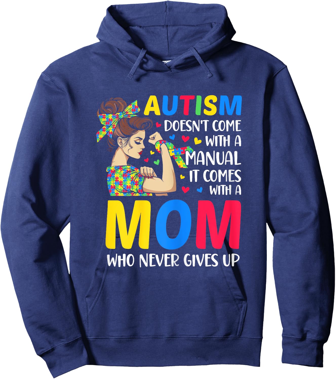 Autism Mom Doesn't Come With A Manual autism mom gifts women Hoodie - Hoodie | Navy