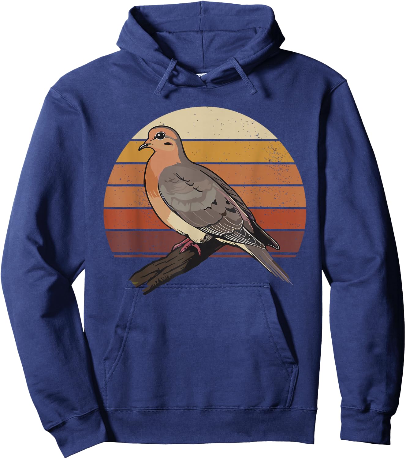 Mourning Dove Bird Lover Vintage Retro Sunset Bird Watching Hoodie - Hoodie | Navy