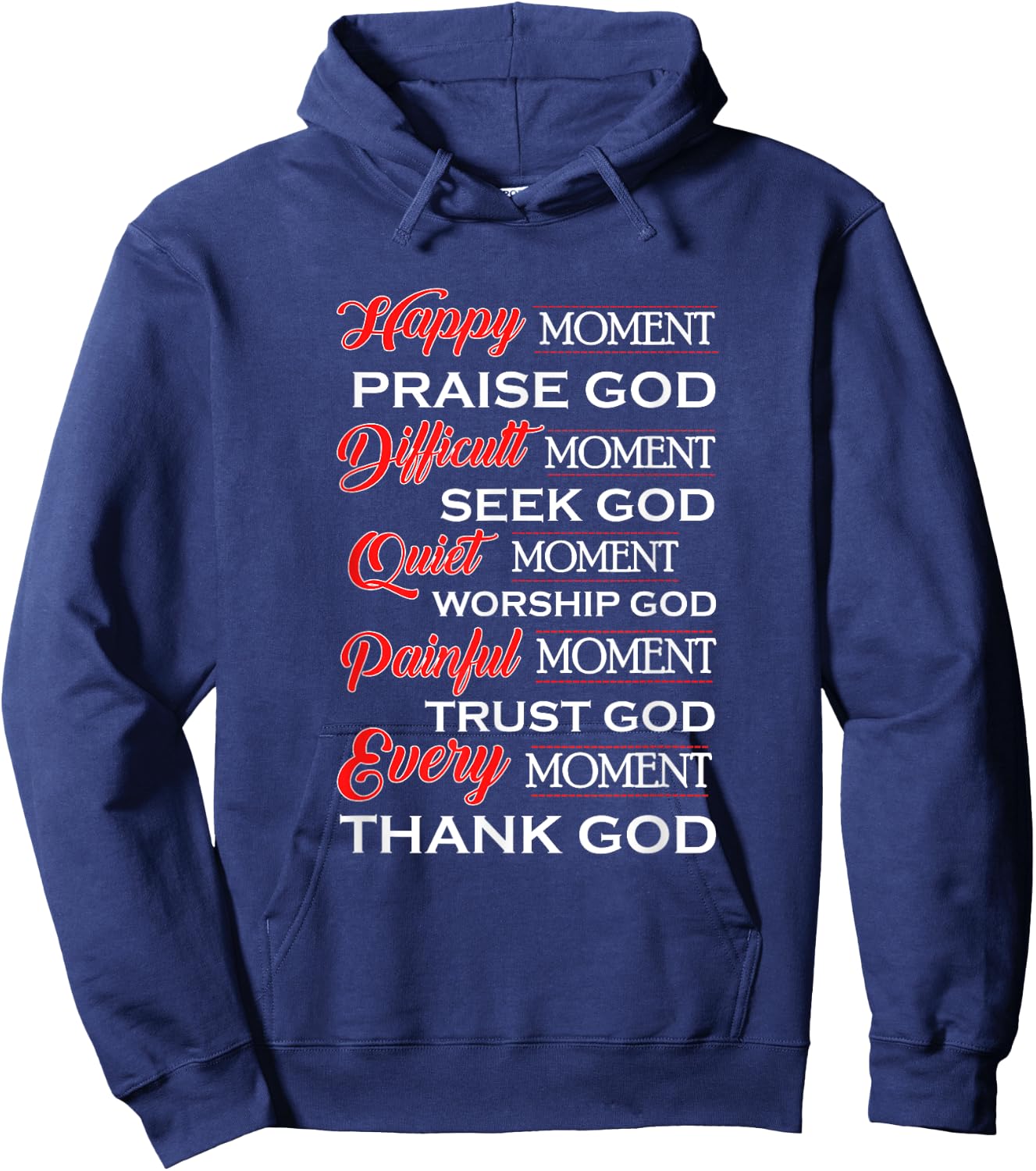 Happy Moments Praise God Women Girls Christian Gift Hoodie - Hoodie | Navy