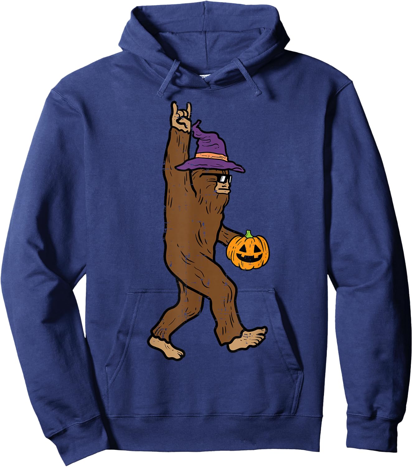 Halloween Bigfoot Rock Sasquatch Rocker Costume Men Boys Kid Hoodie - Hoodie | Navy
